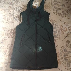 Koolaburra Dark Green Hooded Quilted Vest